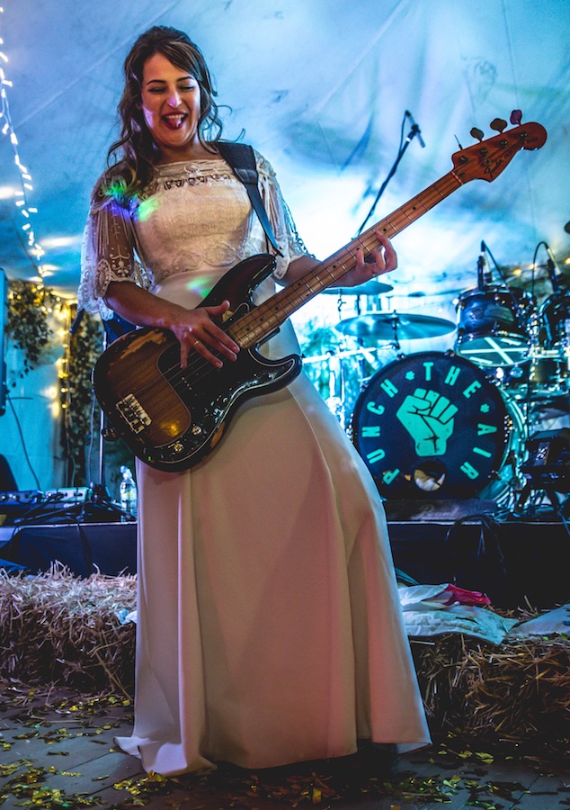 Wedding Bride playing guitar